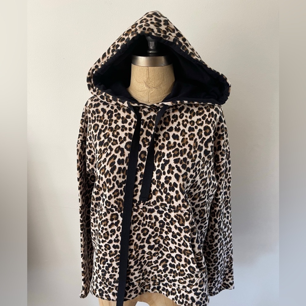 Velvet by Graham and Spencer Womens Black Tan Leopard Zip Jacket XS
